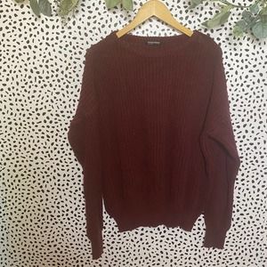 American Apparel Burgundy waffle knit sweater